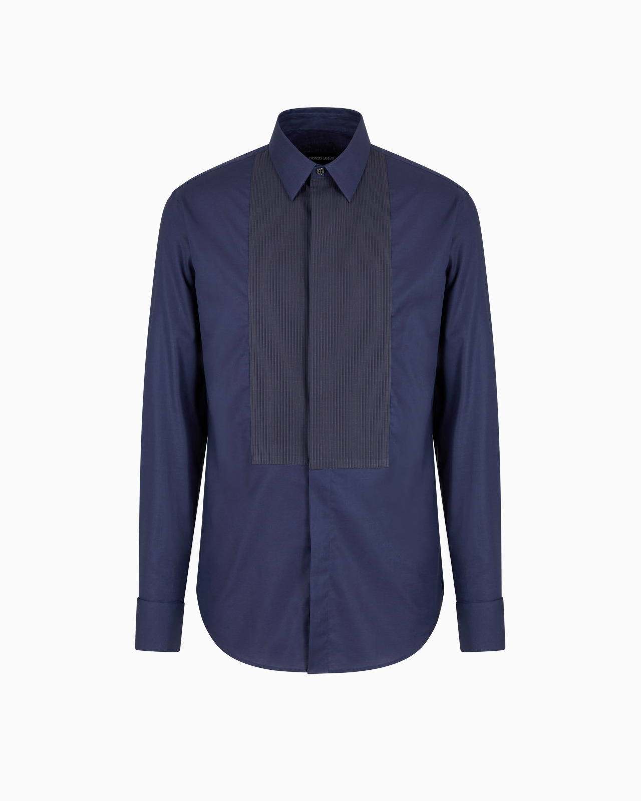 Pleated cotton tuxedo shirt - 1