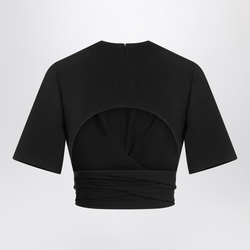 Alaia Black Crossed Top In Viscose Jersey Women - 2