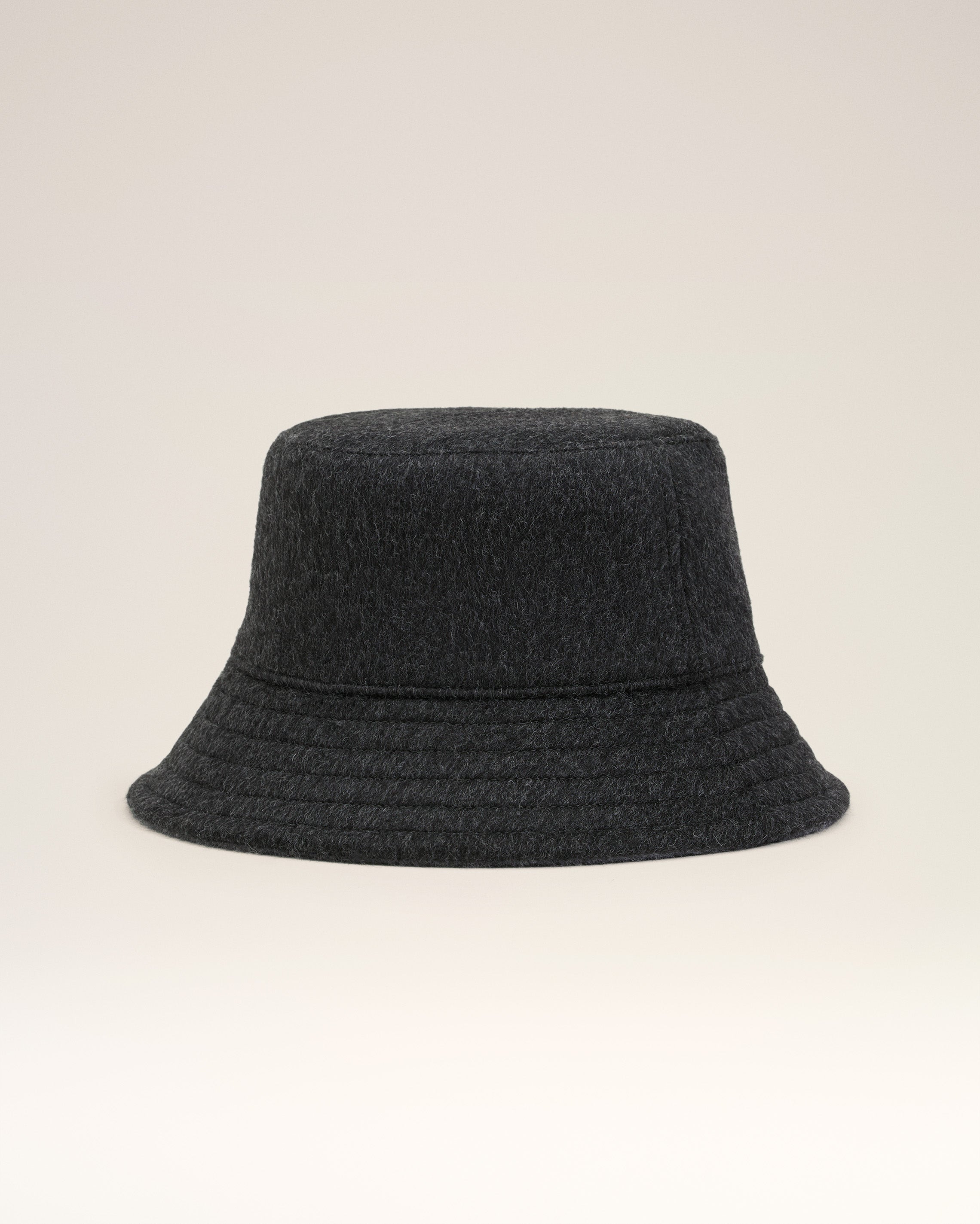BLACK WOOL EMBOSSED AMI DE COEUR BUCKET HAT - 5