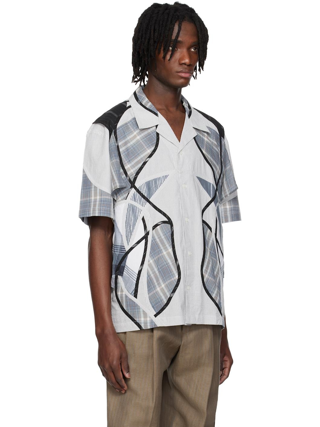 Blue Patchwork Shirt - 2