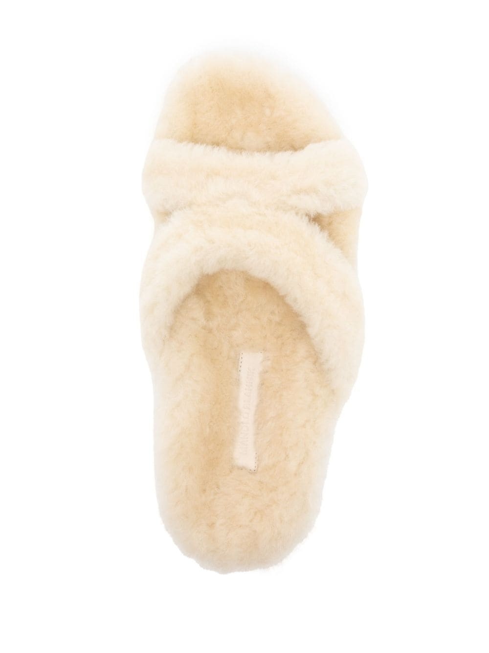 shearling open toe mules - 4