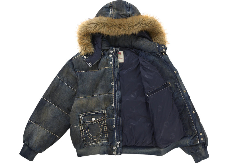 Supreme Supreme True Religion Puffer Jacket Navy outlook