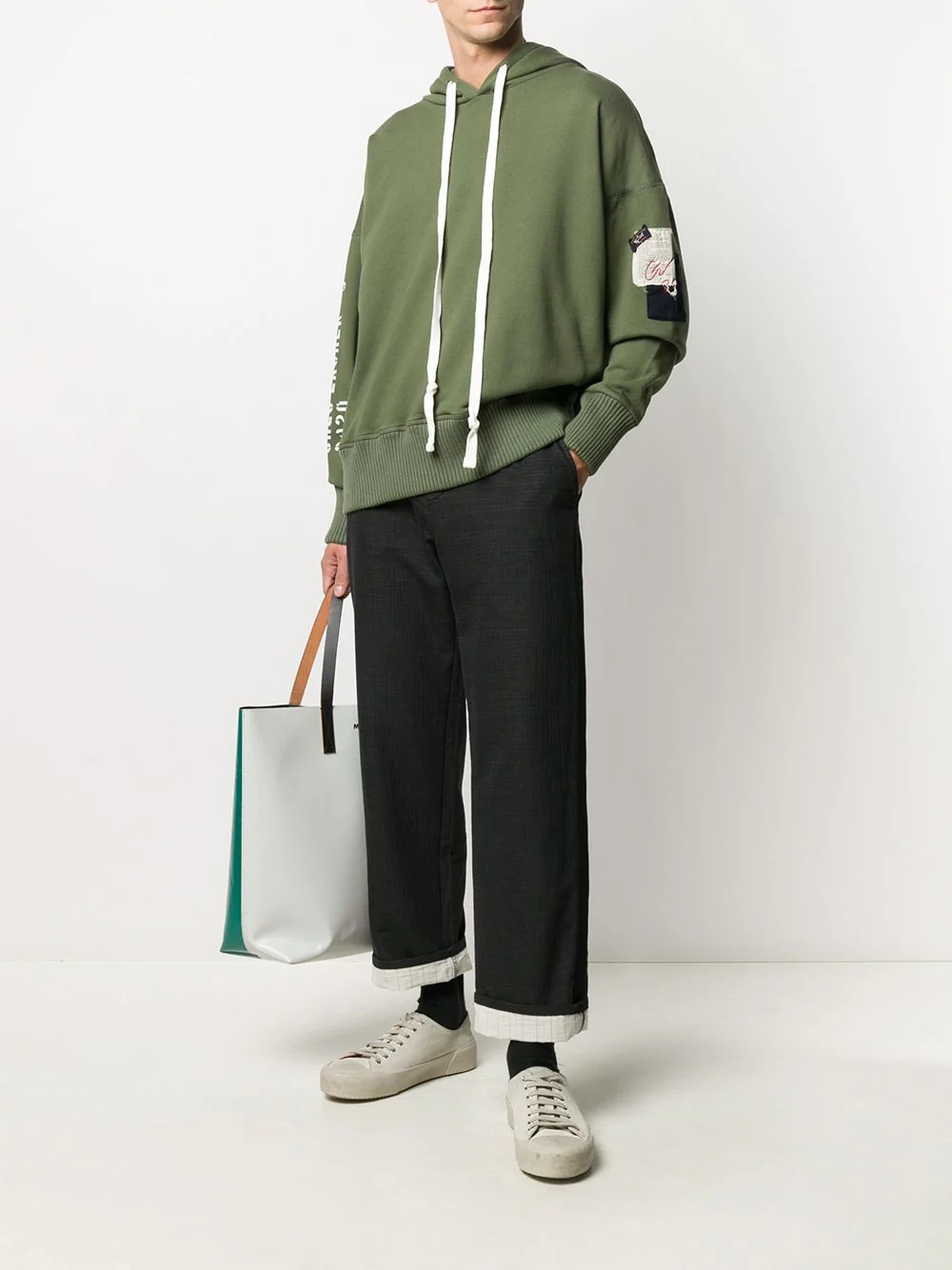 drop shoulder hoodie - 2