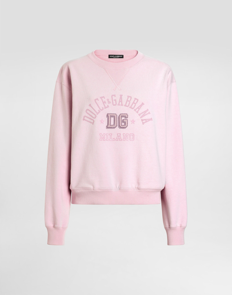Jersey sweatshirt with raised DG embroidery 1