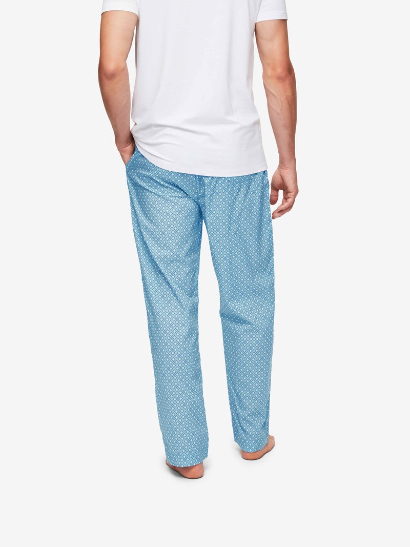 Men's Lounge Trousers Ledbury 56 Cotton Batiste Blue - 7
