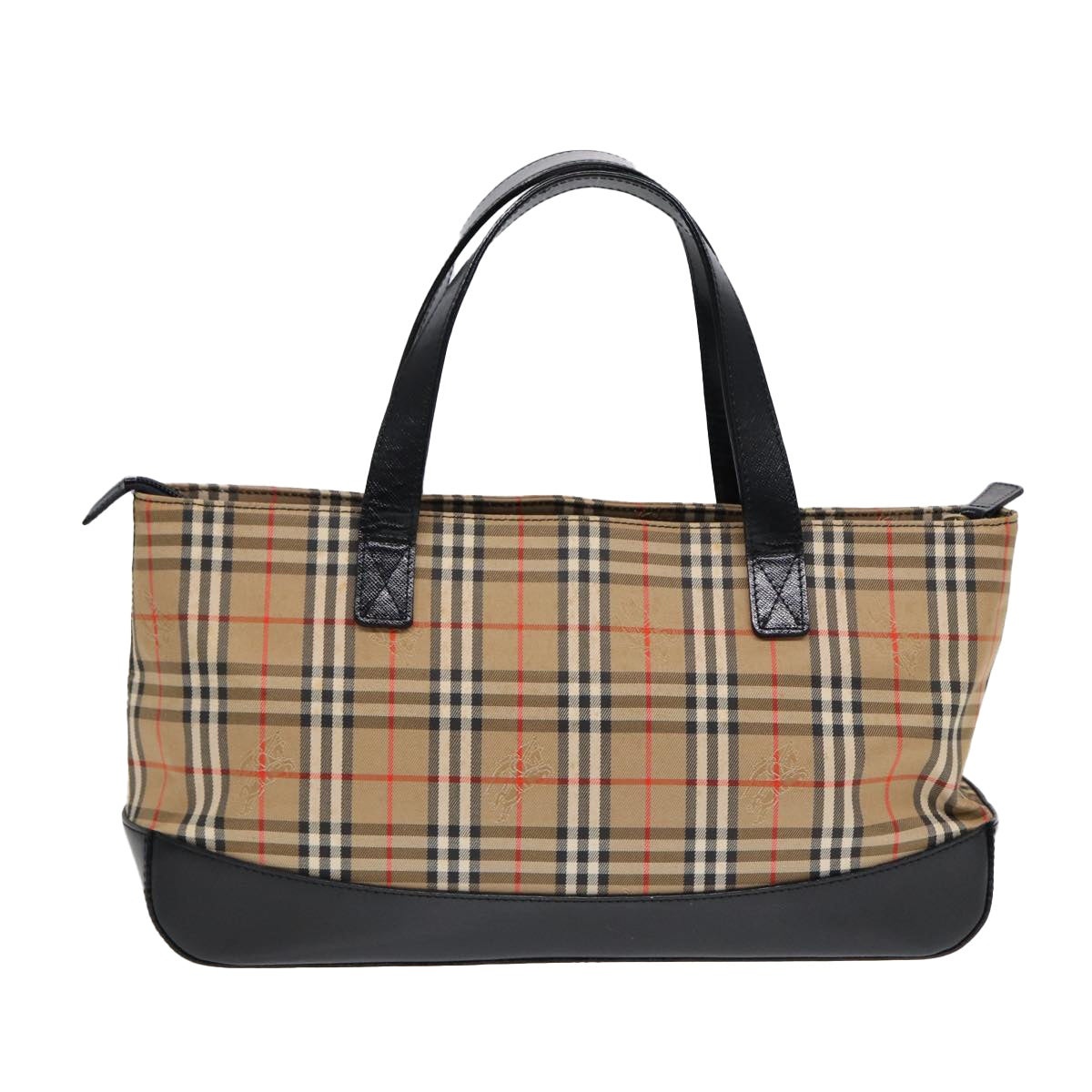 Burberry Nova Check Hand Bag Canvas Leather Beige Gold - 3