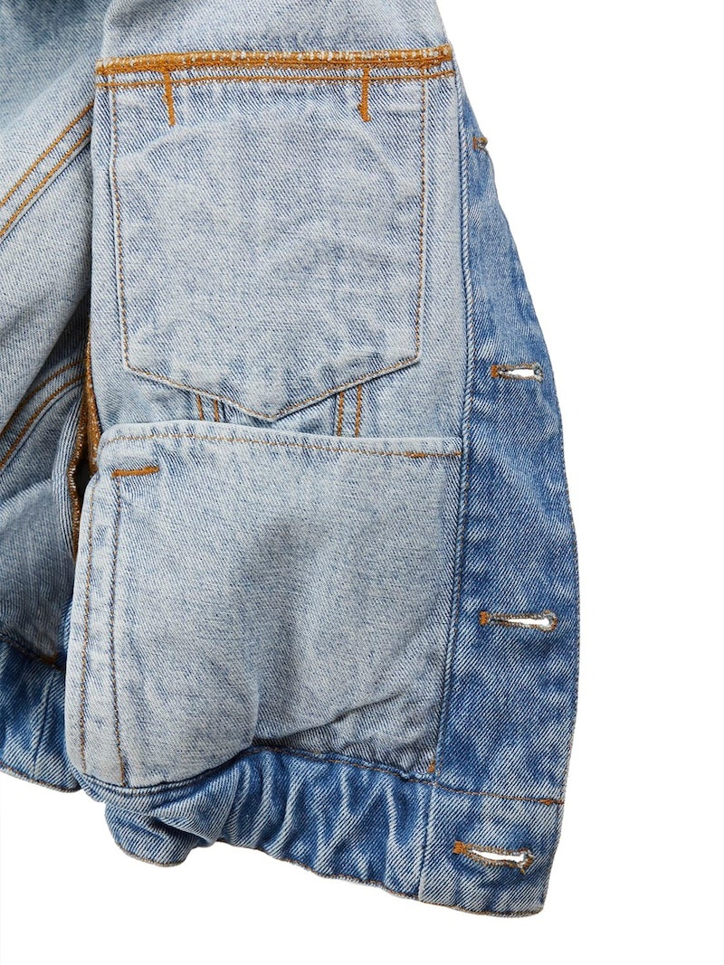 Oversize vintage cotton denim jacket - 7