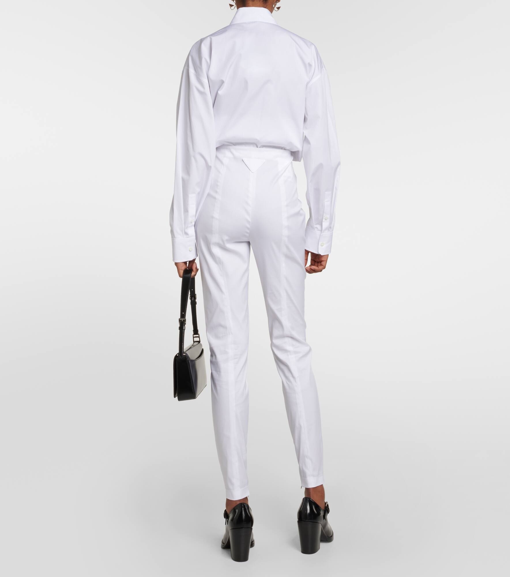 Slim cotton-blend pants - 3