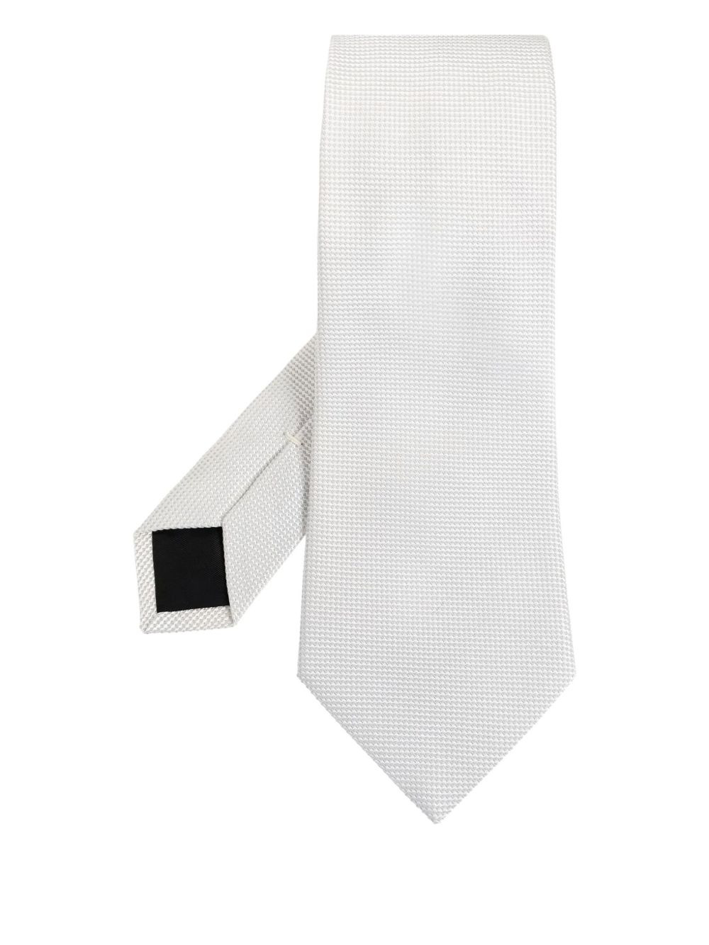 textured-weave silk tie - 1