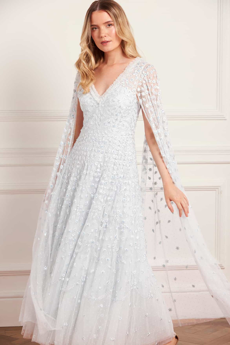 Needle & Thread Clover Cape Sleeve Ankle Gown outlook