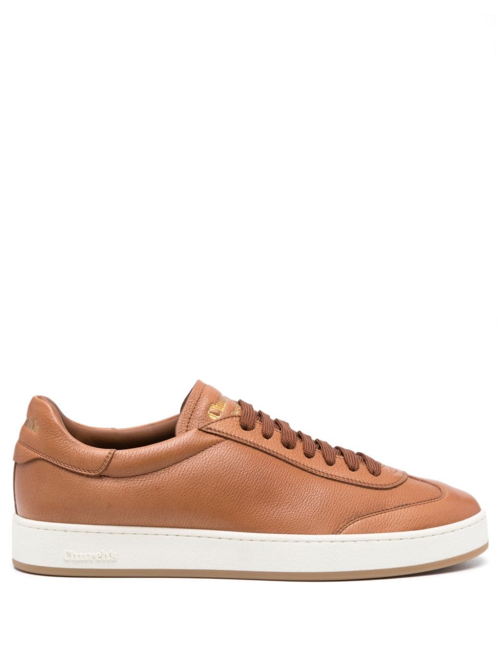 logo-debossed leather sneakers - 1