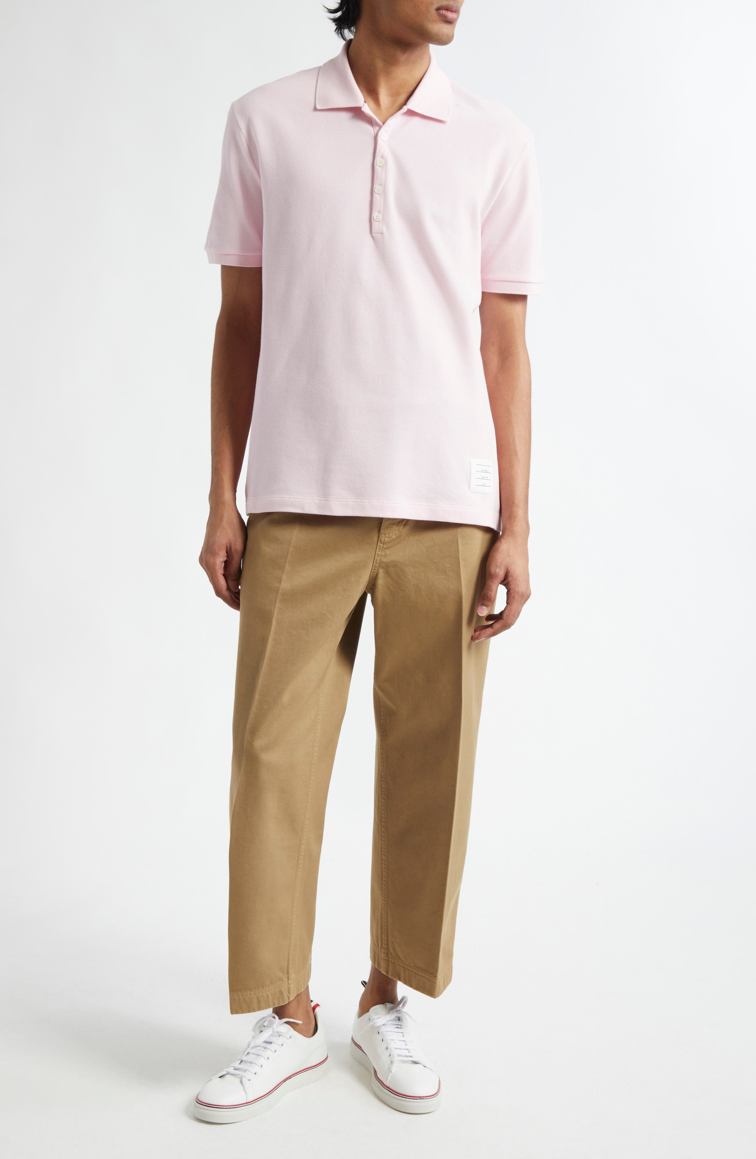 Thom Browne Cotton Twill Crop Chinos in Camel at Nordstrom - 2