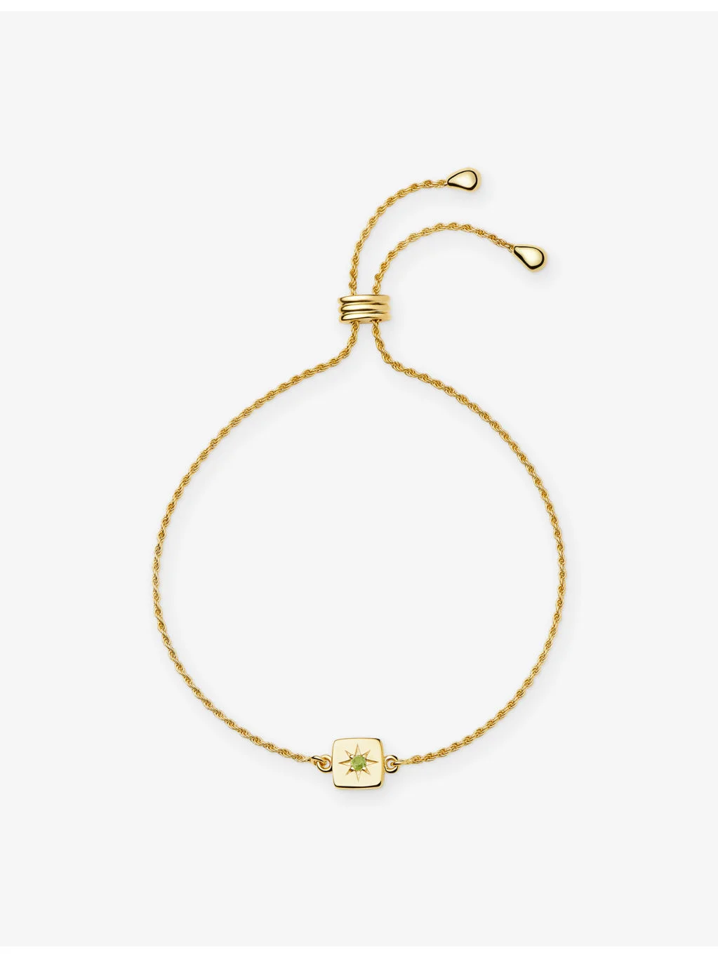 Birthstone 18ct Yellow Gold Vermeil and Citrine Slider Bracelet - 1