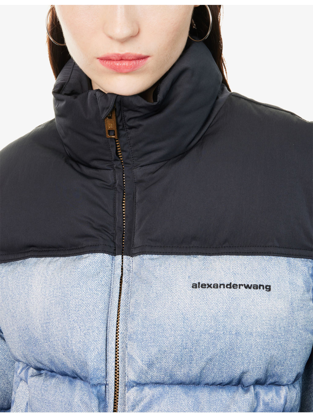 Trompe-L'oeil Denim Shell-Down Jacket - 5