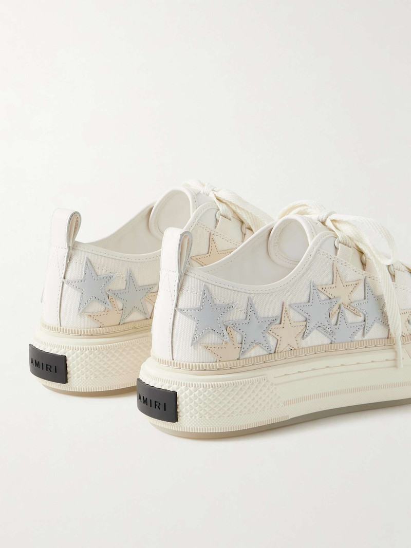 Stars Court 가죽 및 고무 Trimmed Appliquéd 캔버스 운동화 5