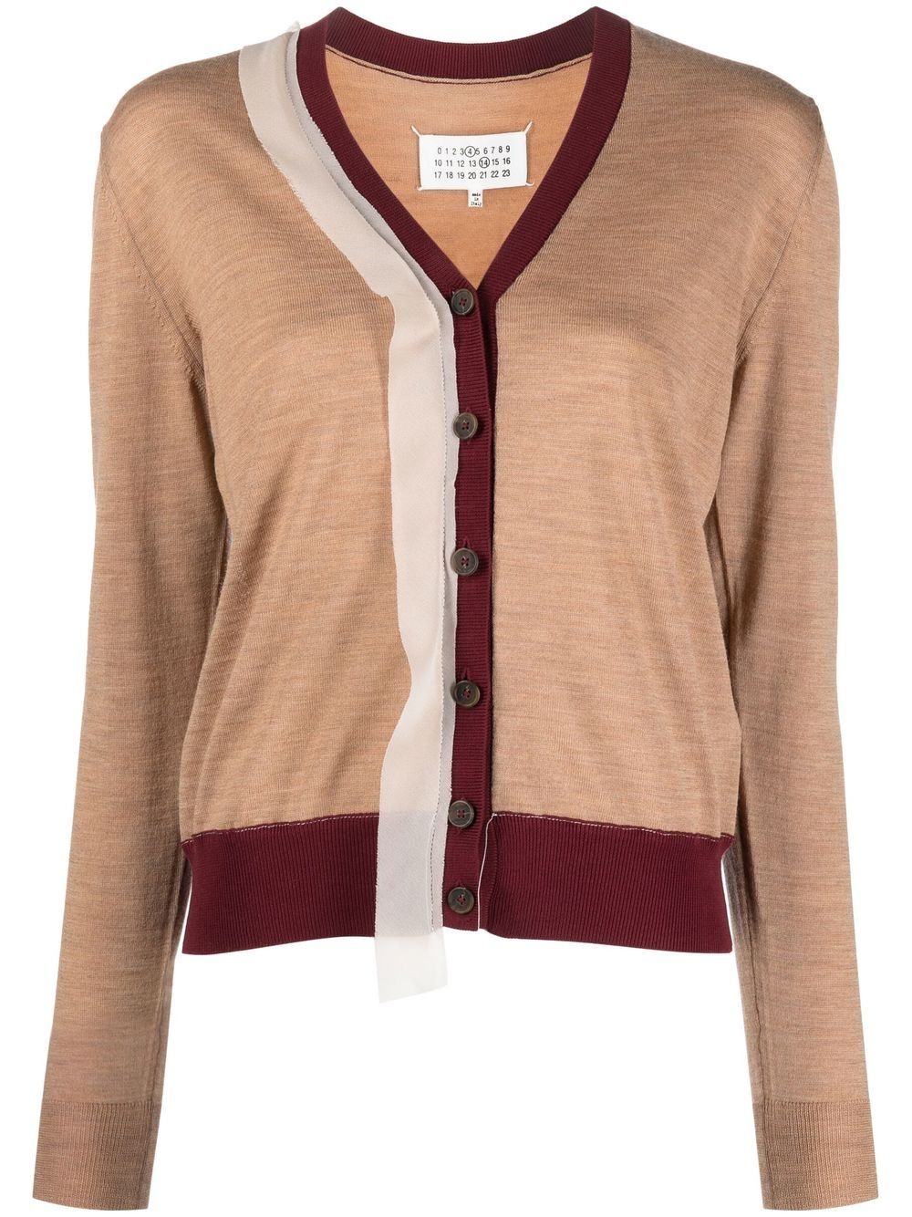 contrast-panel cardigan - 1