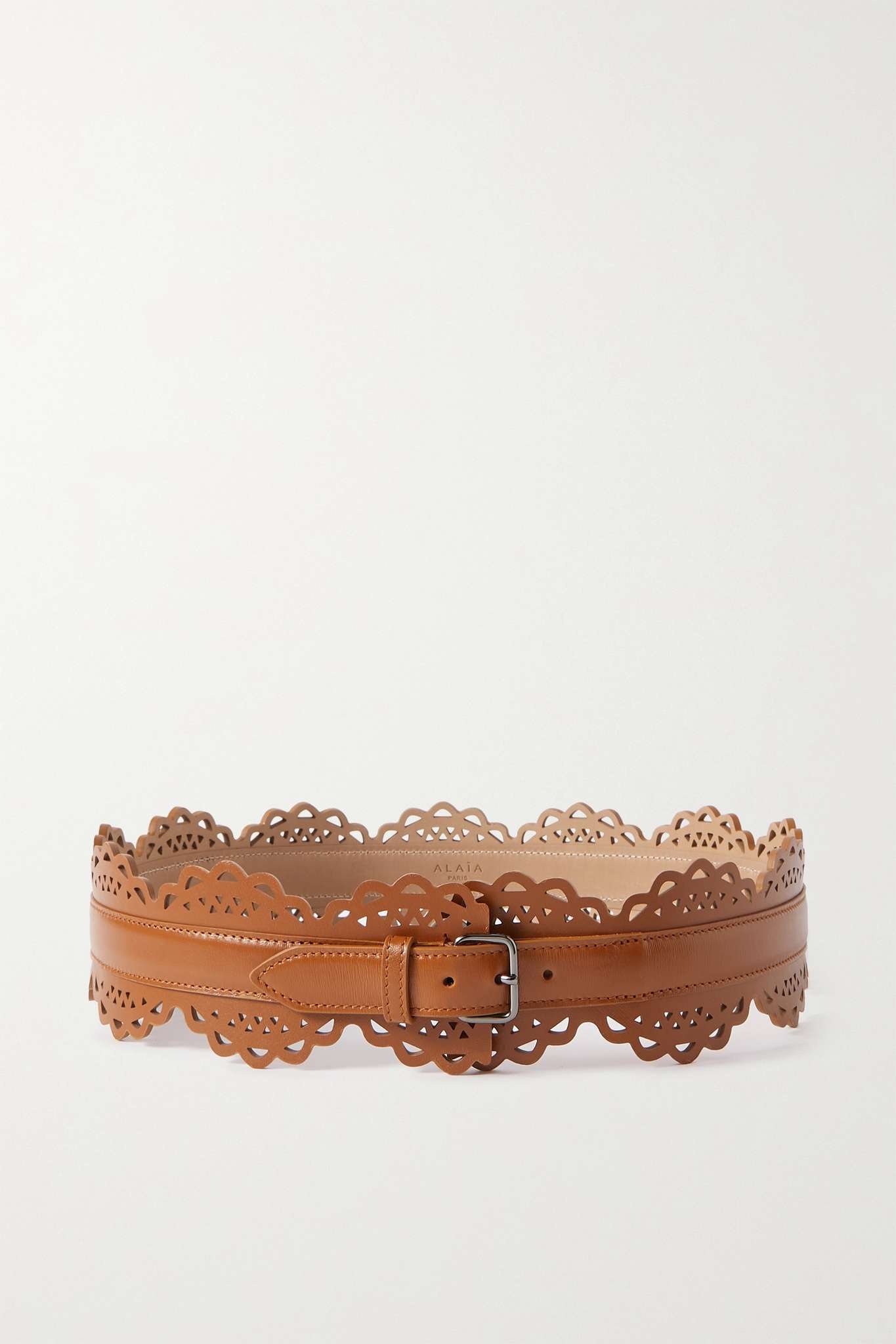 Laser-cut leather waist belt - 1