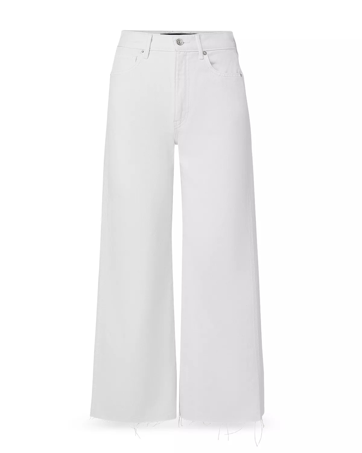 Taylor High Rise Cropped Wide Leg Jeans in White - 9