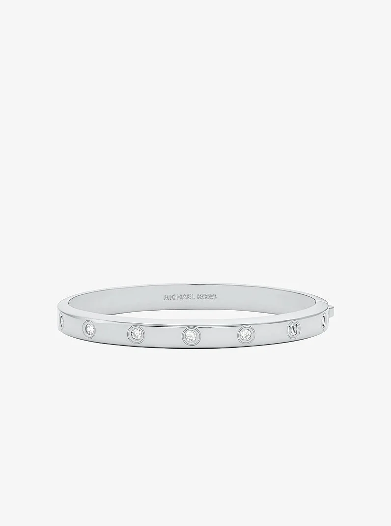 Cubic Zirconia Logo Bangle - 1