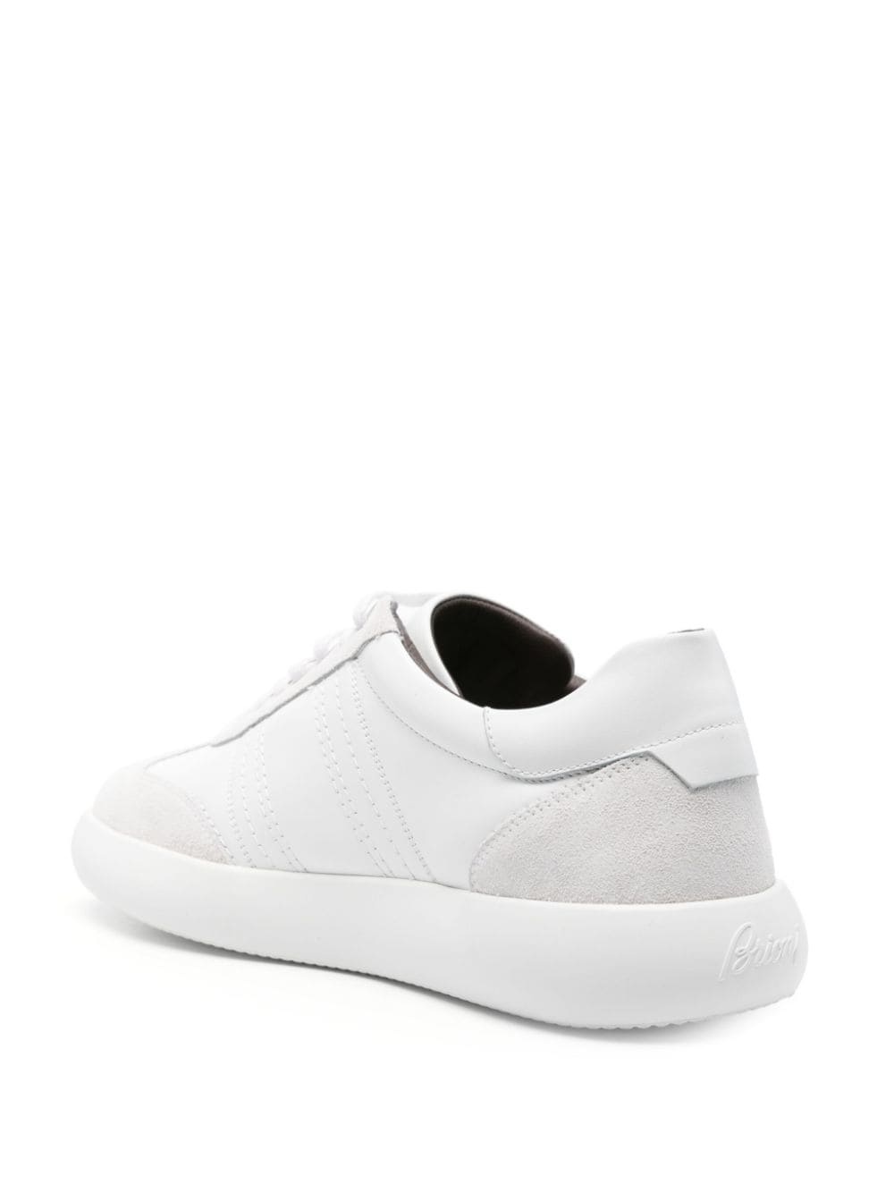 panelled suede-leather sneakers - 3