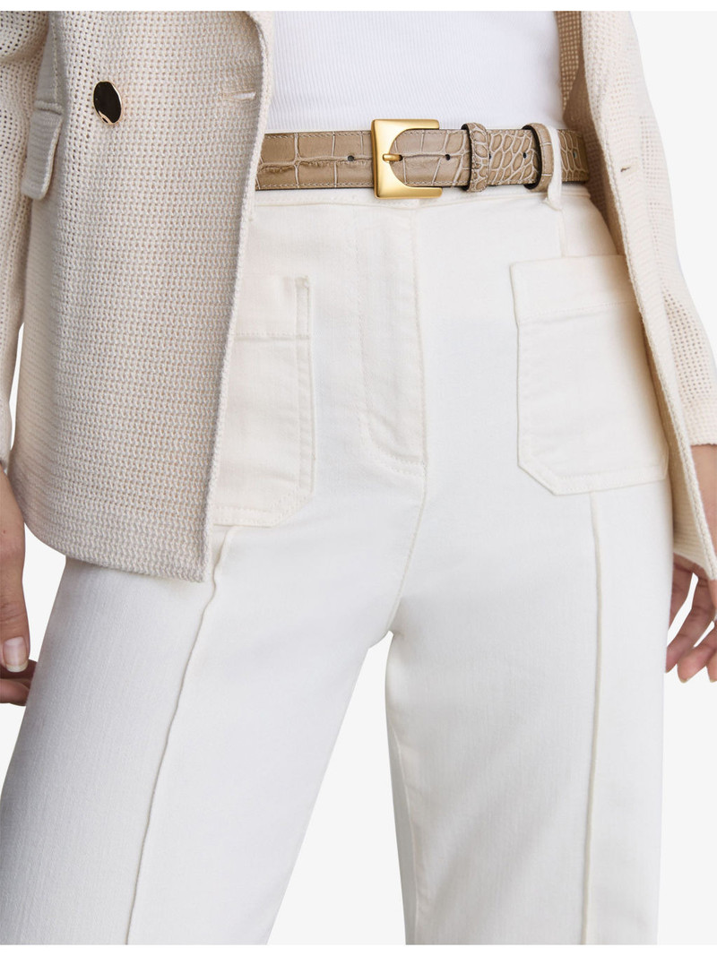 REISS Belinda Mock-Croc Leather Belt outlook