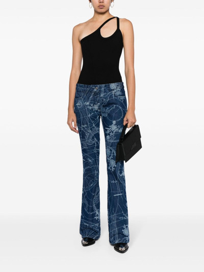 Off-White graphic-print flared jeans outlook