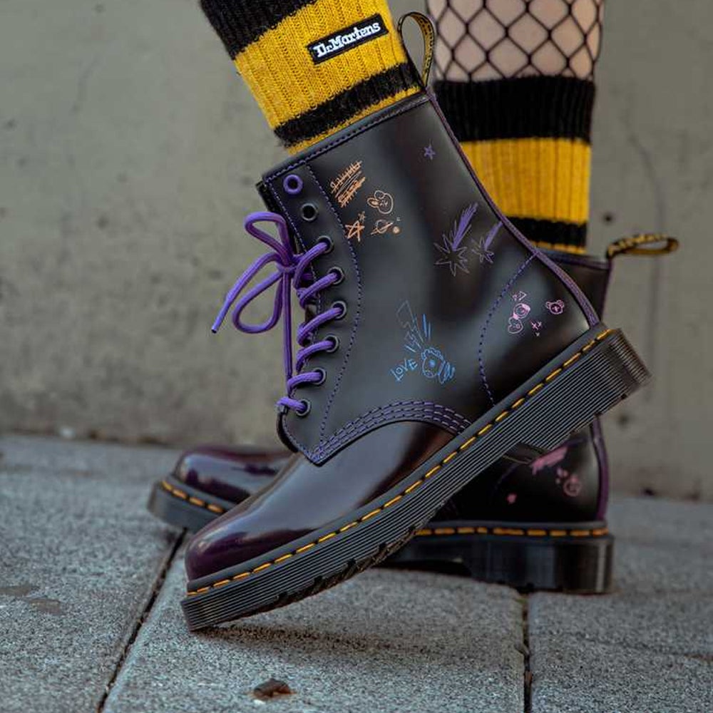 Dr. Martens x BT21 1460 Leather Boots 'Purple' 30069511 - 4