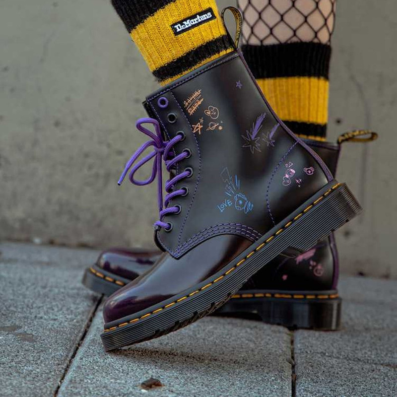 Dr. Martens Dr. Martens x BT21 1460 Leather Boots 'Purple' 30069511 outlook