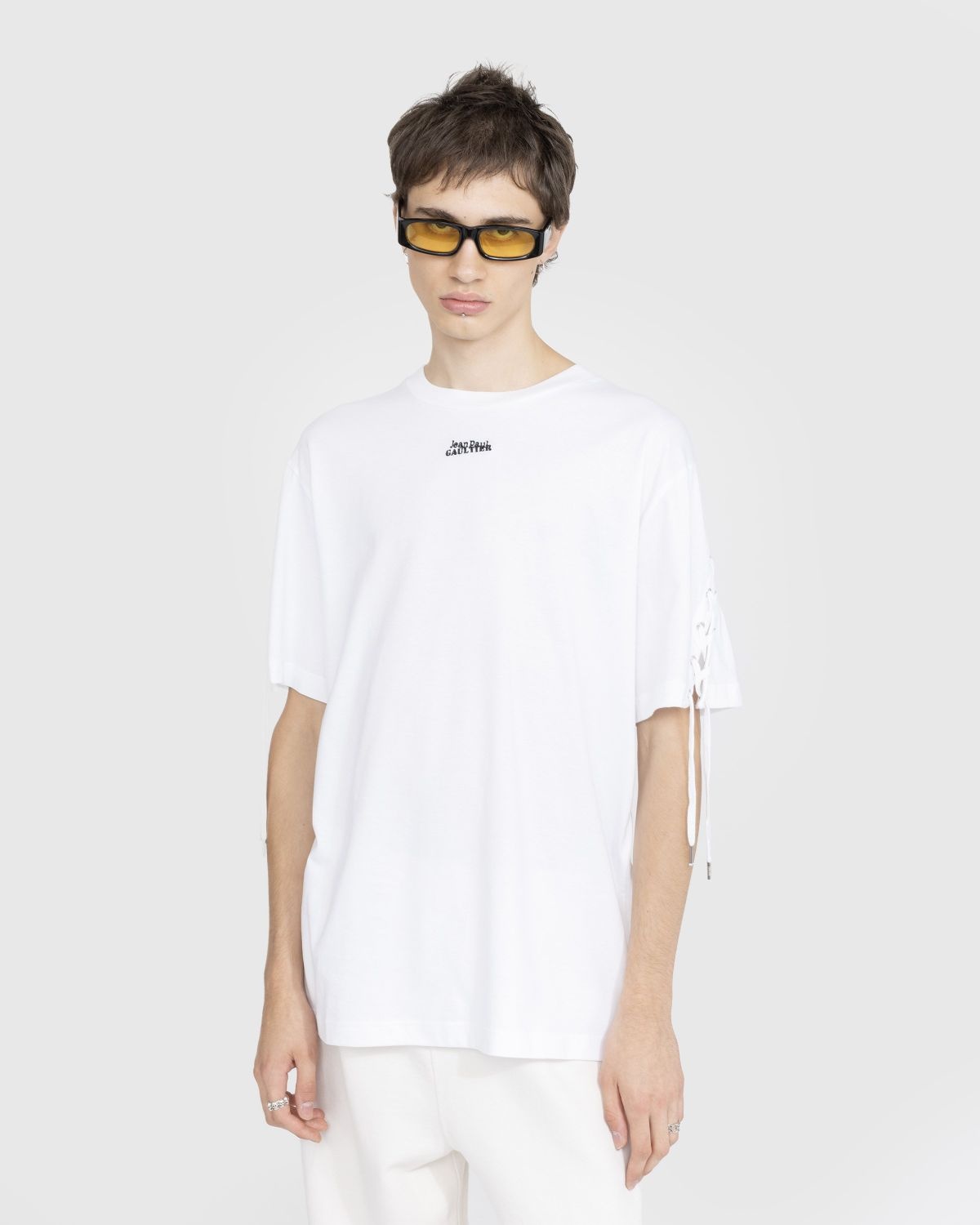 Jean Paul Gaultier – Oversize Laced Tee-Shirt White - 2