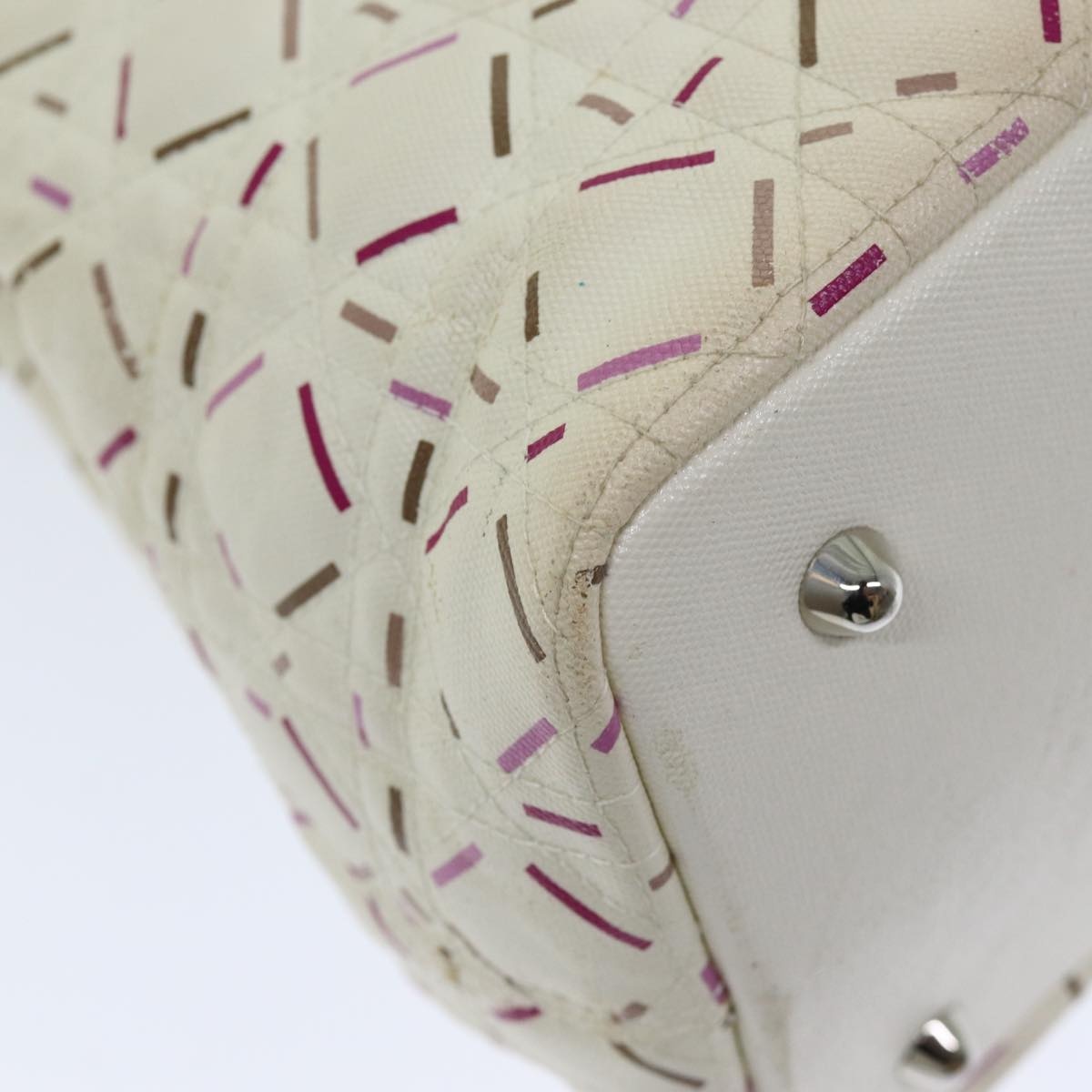 DIOR Lady Dior Canage Tote Bag Coated Canvas White - 13