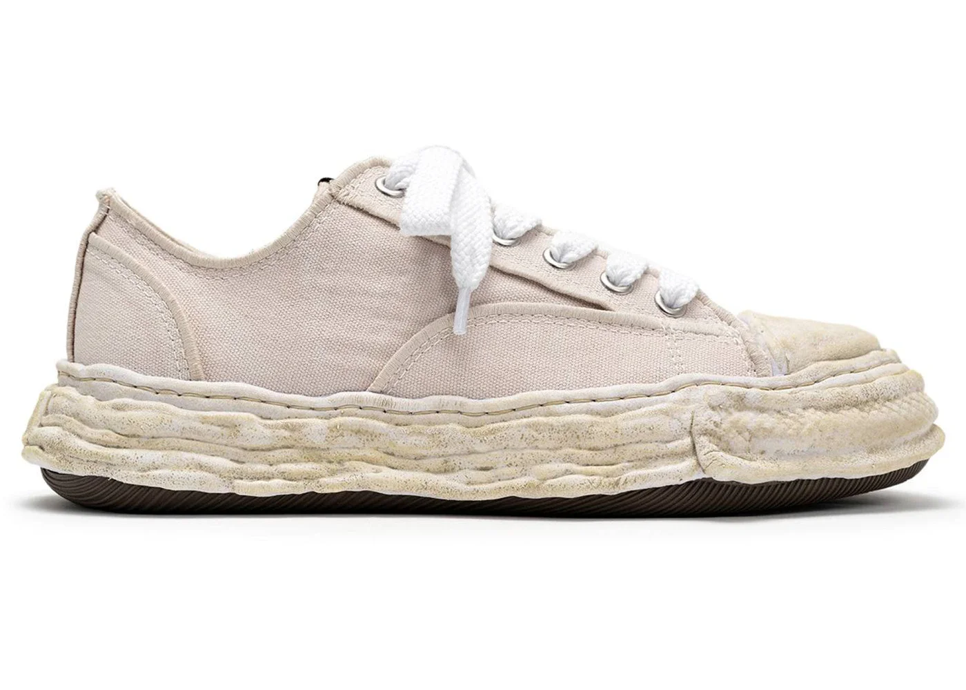 Maison Mihara Yasuhiro Peterson 23 OG Sole Vintage Effect Embroidered Canvas Low Beige - 1