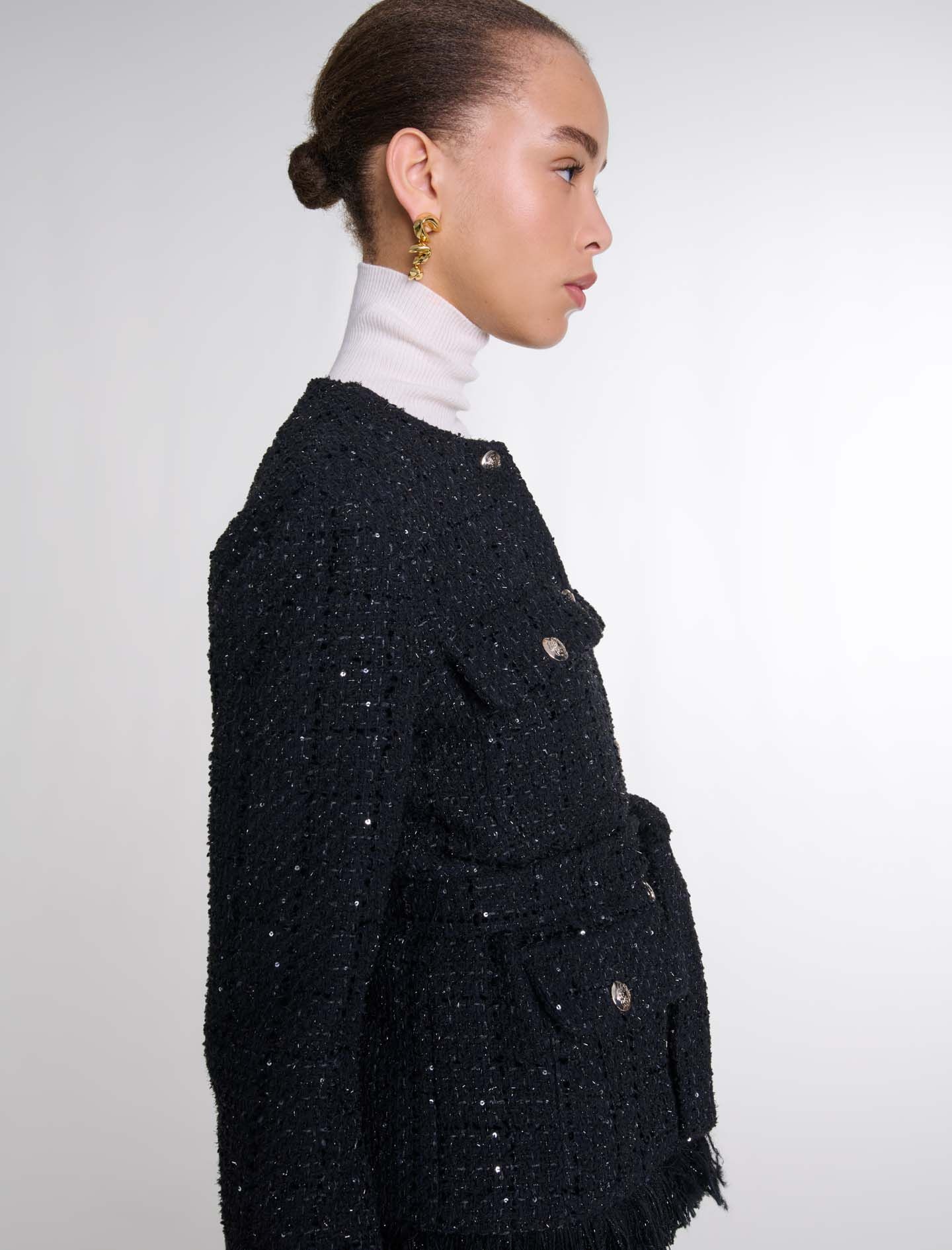 Sequinned tweed jacket - 6