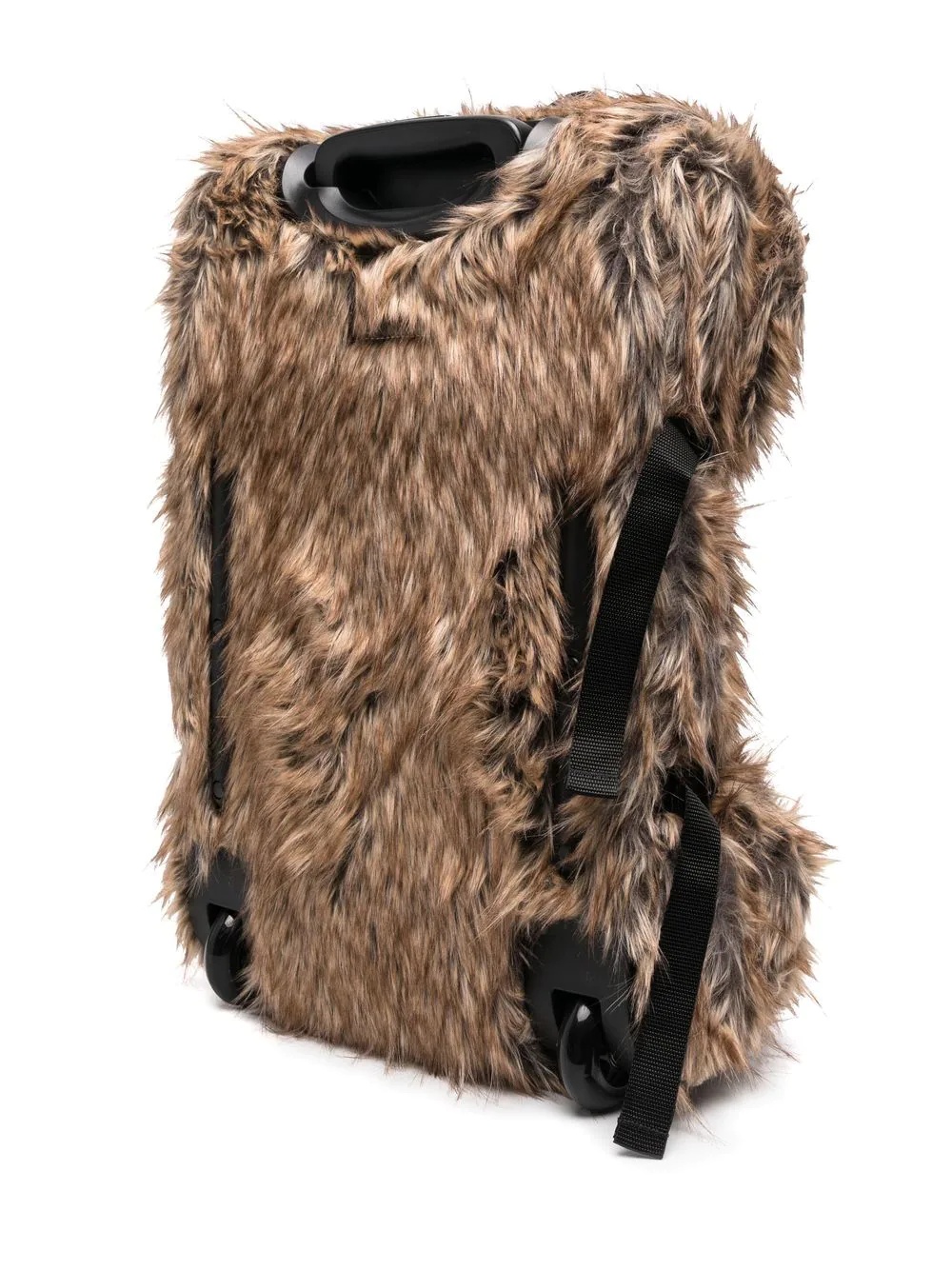 logo-patch faux-fur suitcase - 2