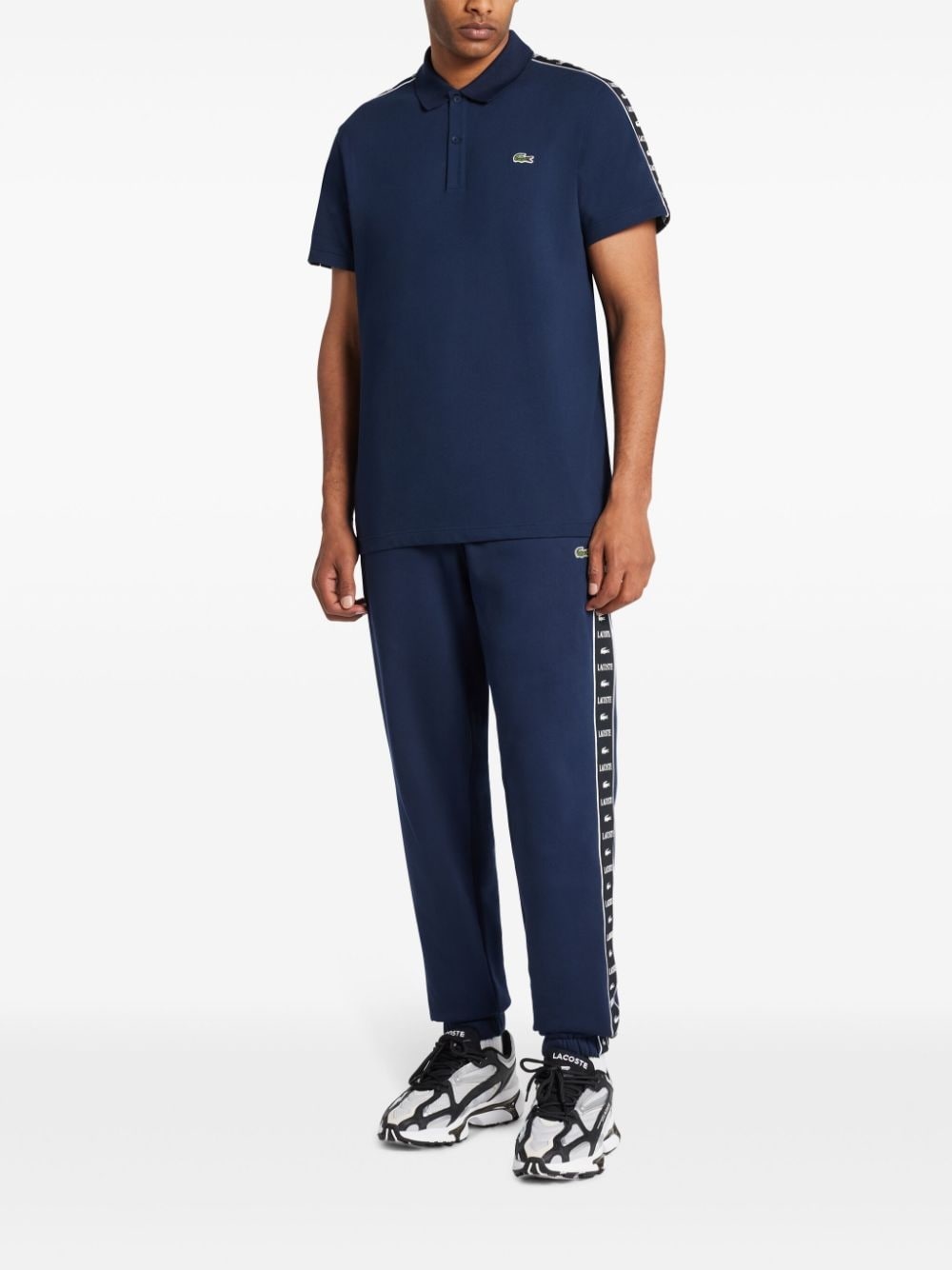 logo-tape cotton-blend track pants - 2