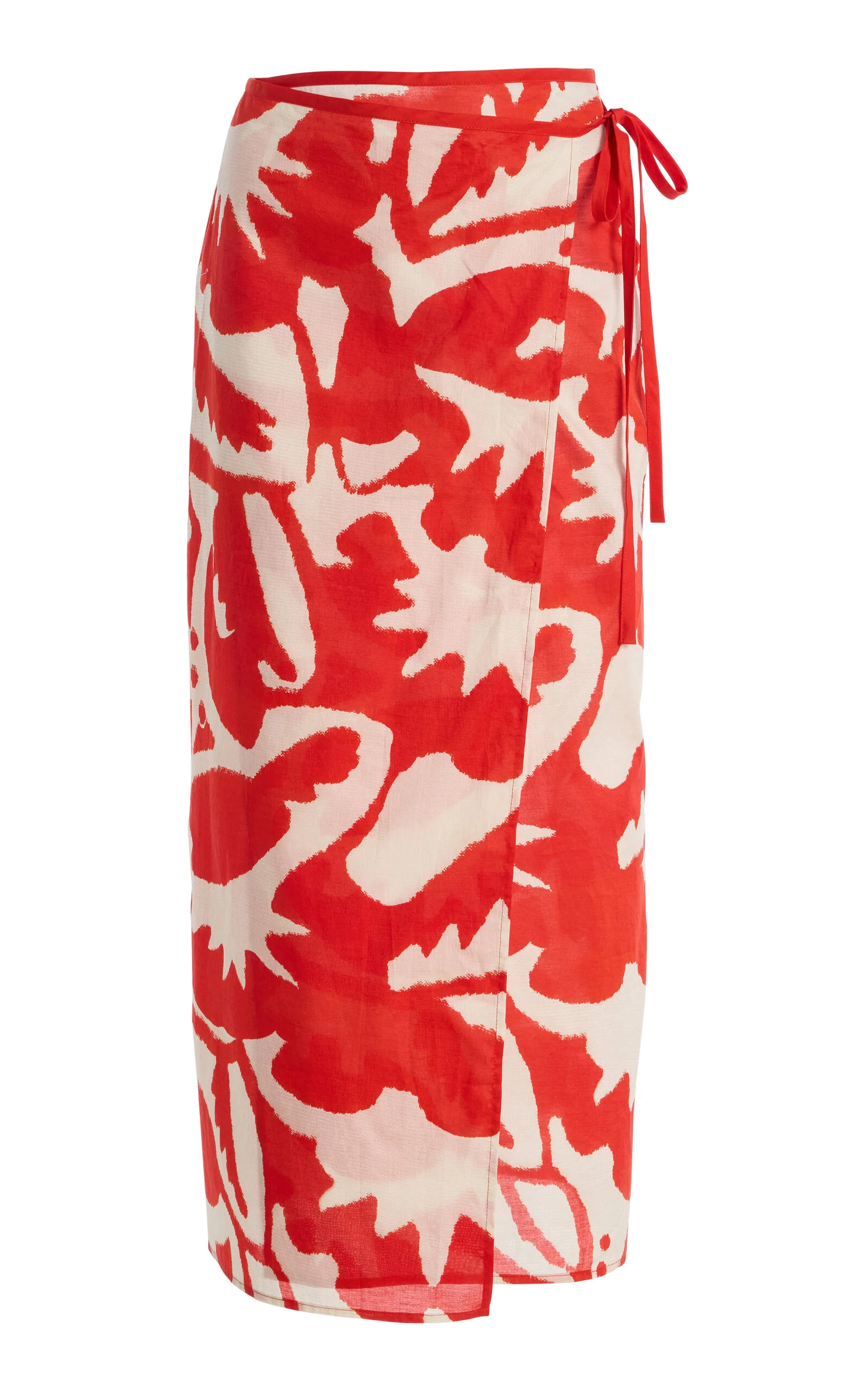Exclusive Cotton Voile Maxi Wrap Skirt red - 1