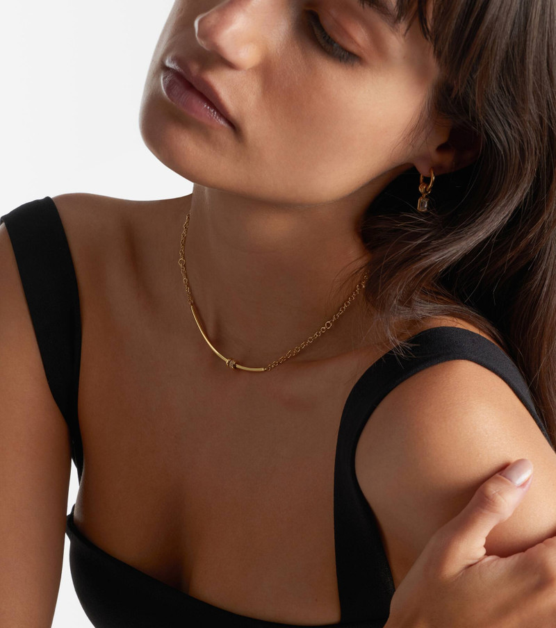 Spinelli Kilcollin Gravity Arc 18kt gold necklace with diamonds outlook