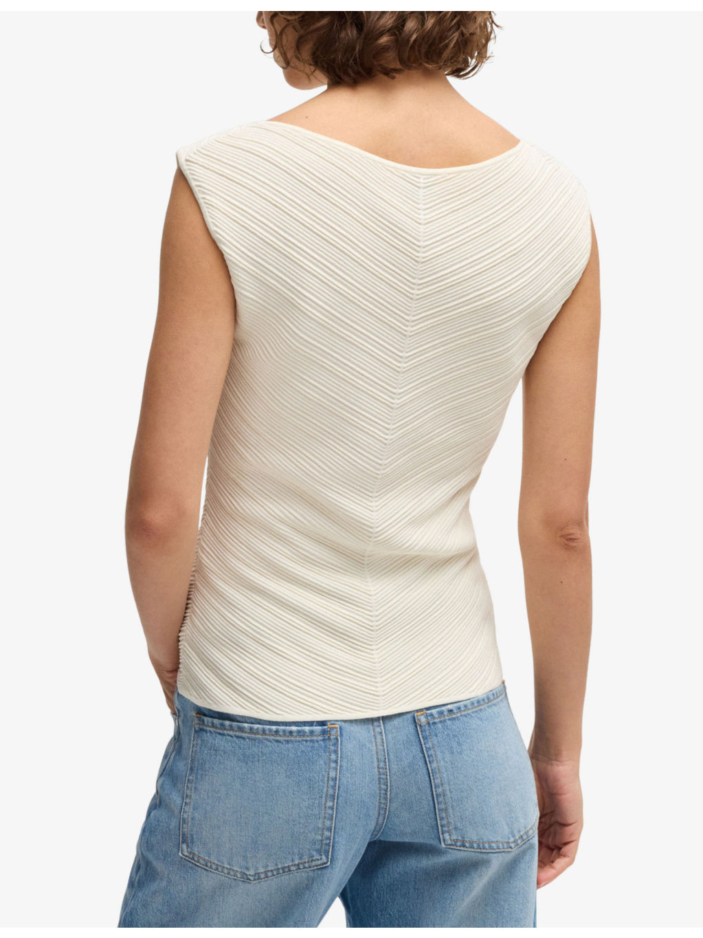 Ribbed Sleeveless Knitted Top - 4