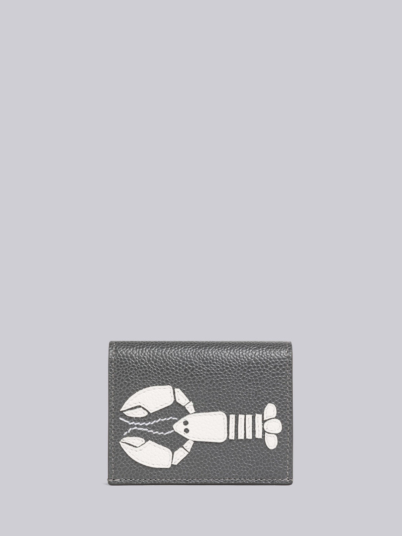 Pebble Grain Leather Lobster Double Card Holder 1