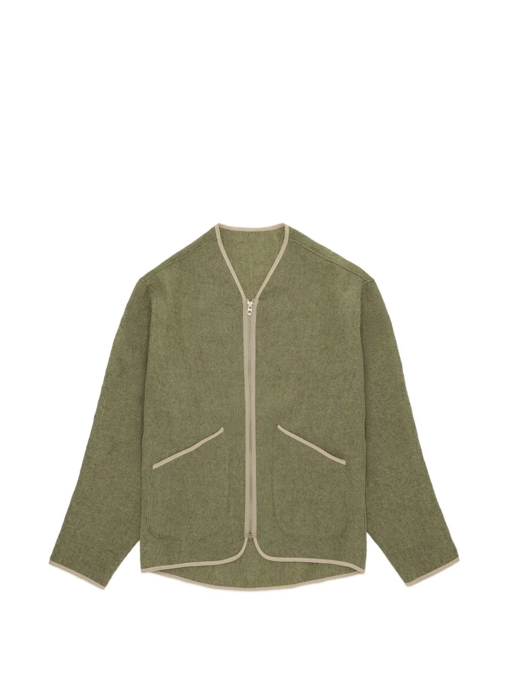 contrast-trim wool jacket - 1