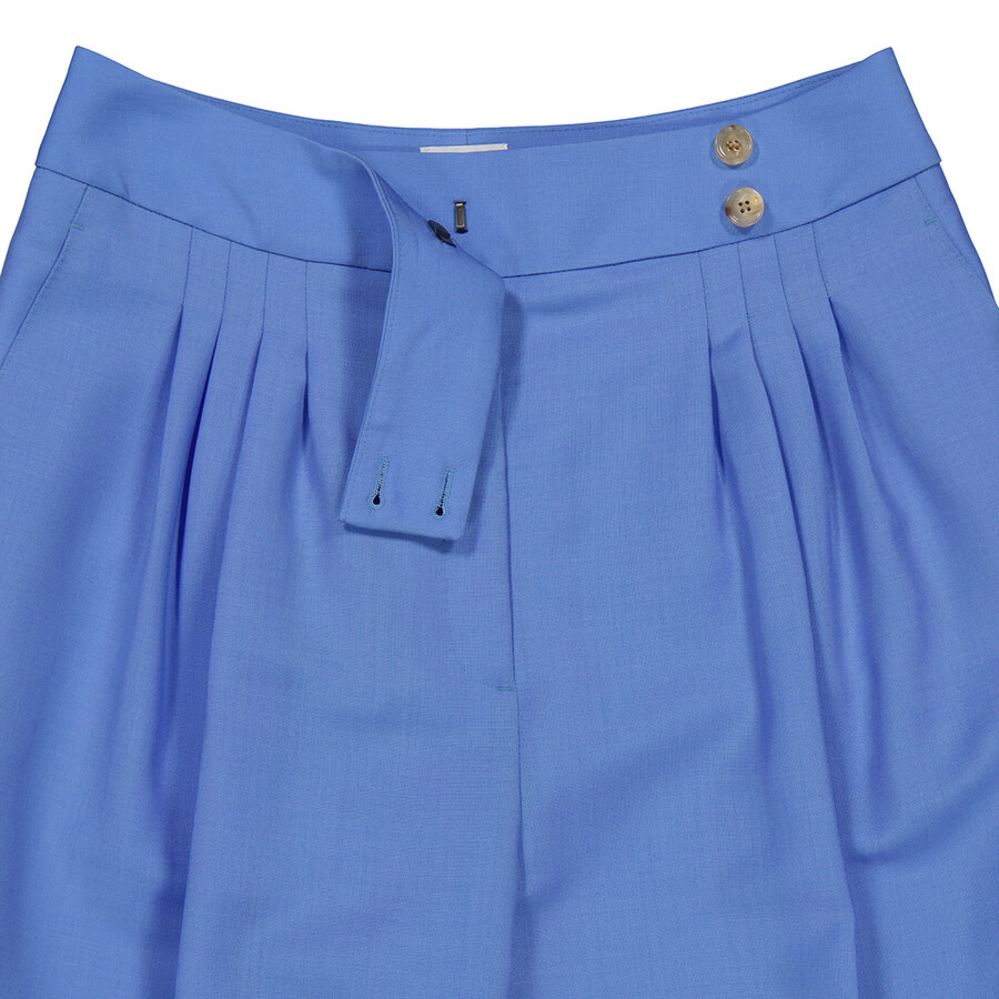 Burberry Vivid Cobalt Mohair Wool Pleated Pants - 7