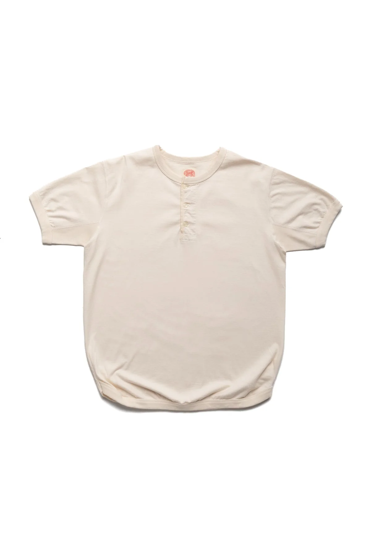Flat Seam Heavyweight Henley T-Shirt - Ecru - 1