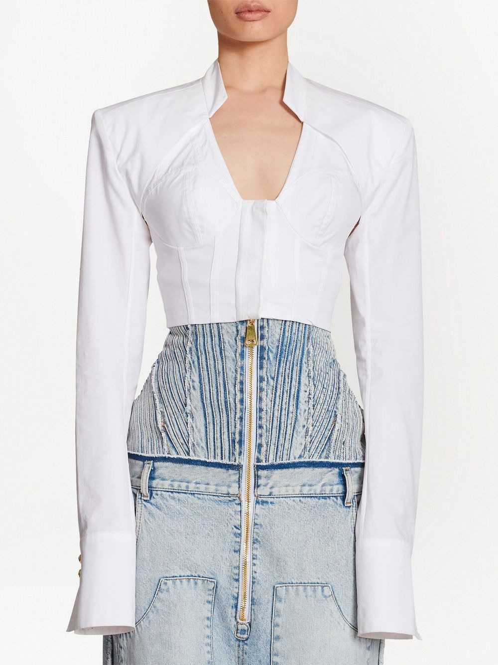 cropped cotton blouse - 4