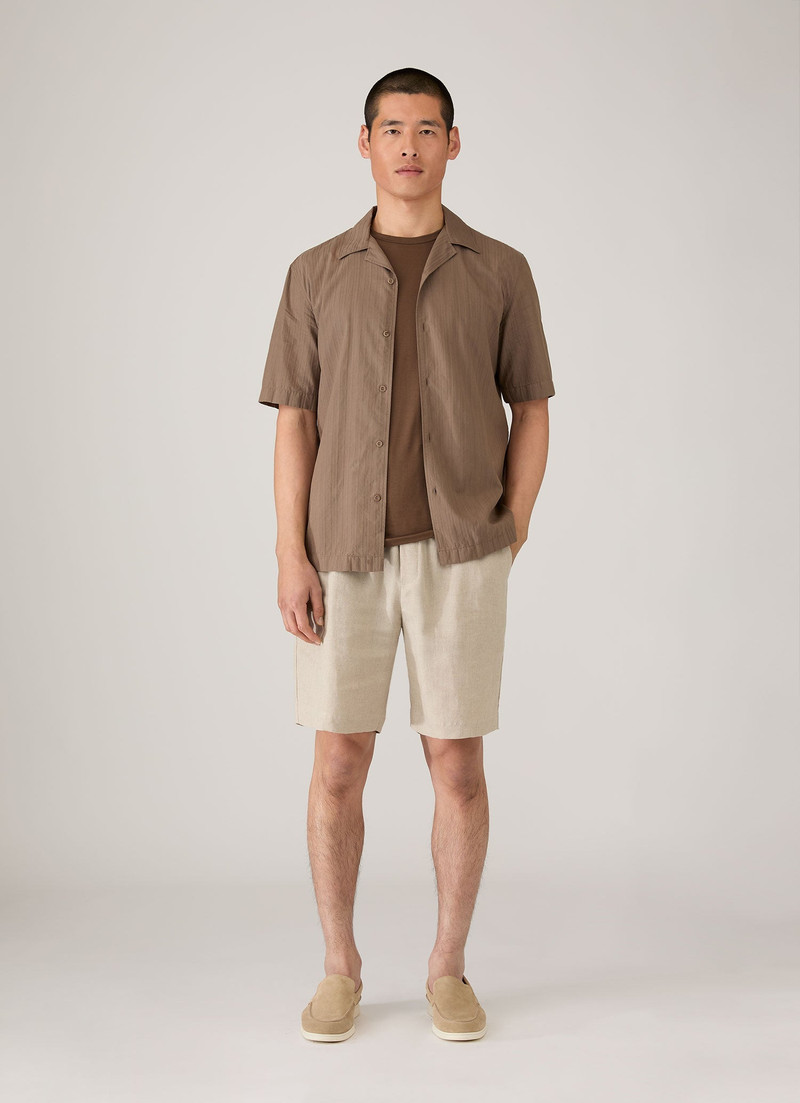 Sunspel Textured Stripe Camp Collar Shirt outlook