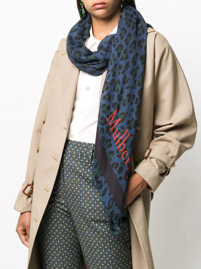 Mulberry leopard logo scarf outlook