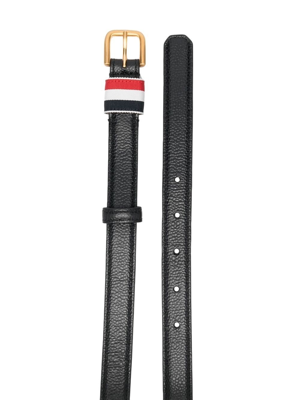 RWB-stripe pebbled-leather belt - 2