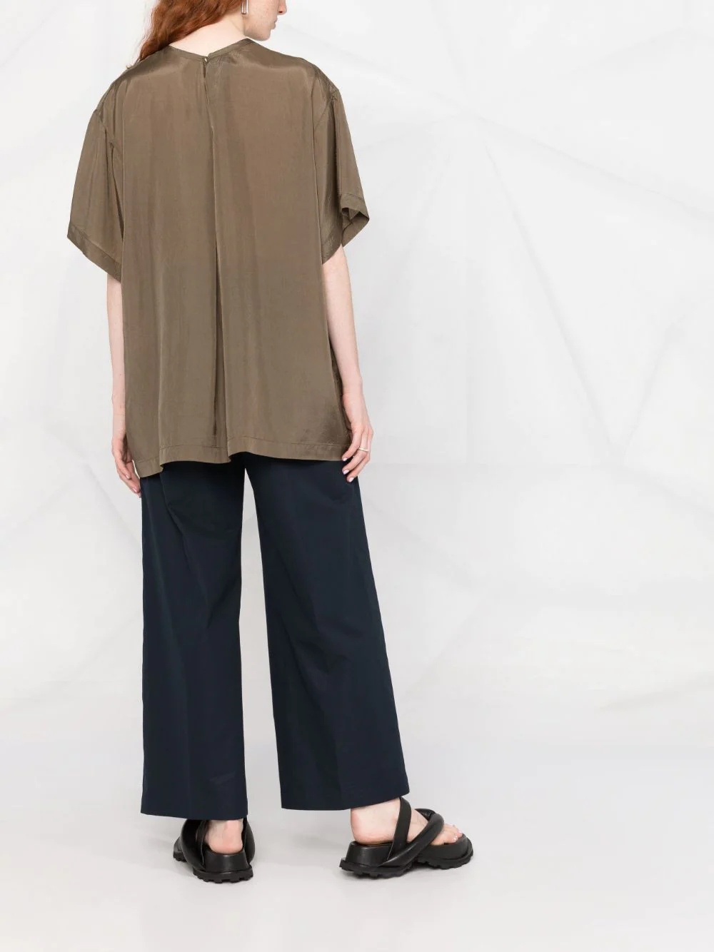 poplin straight-leg trousers - 6