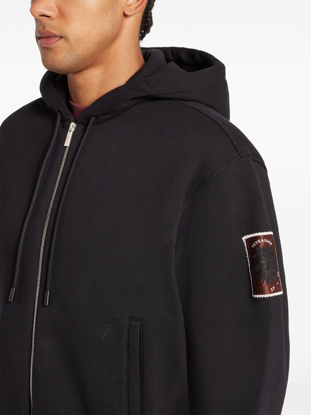logo-patch zipped hoodie - 5