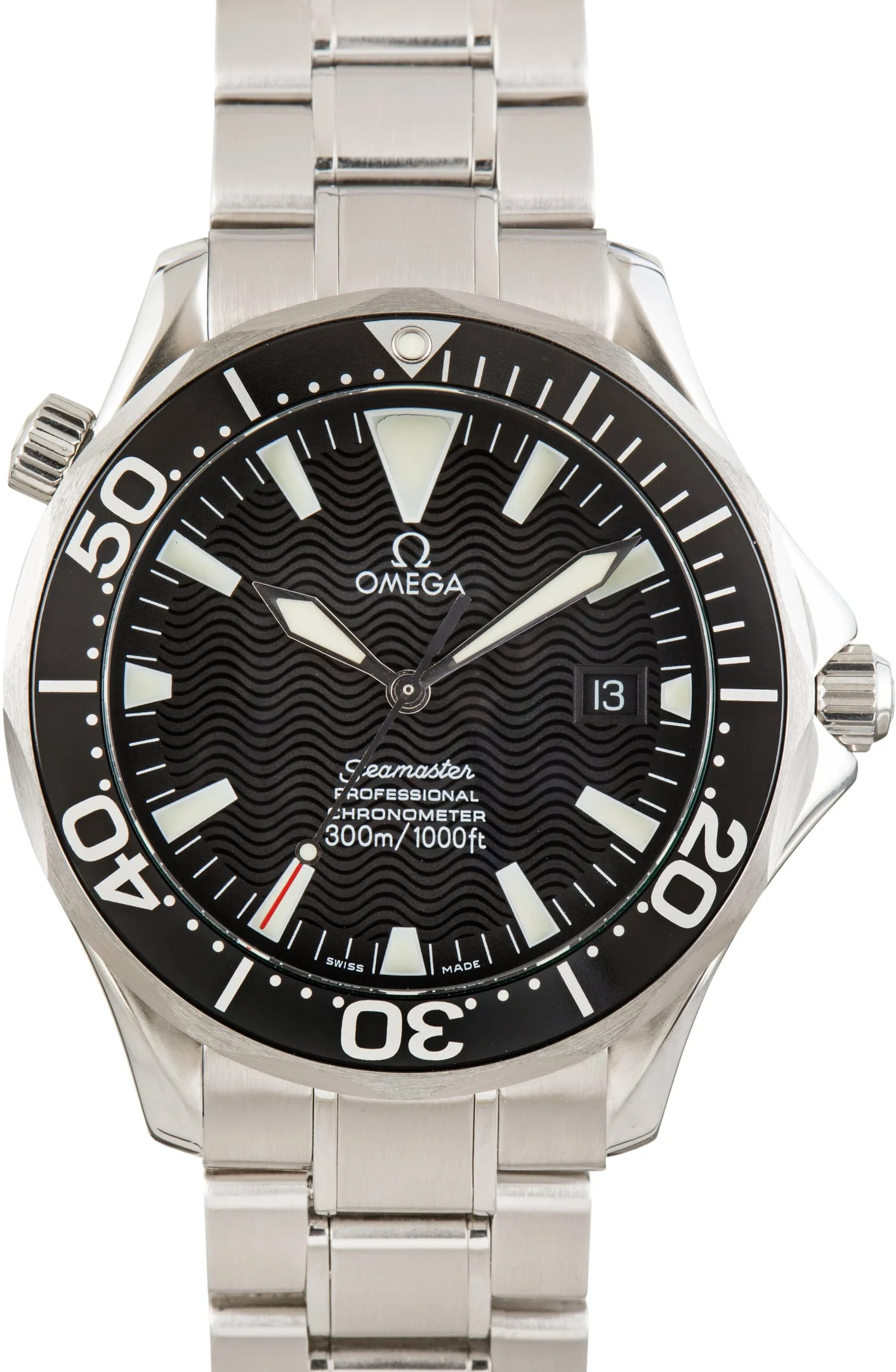 Used Steel Omega Seamaster Black Dial - 1
