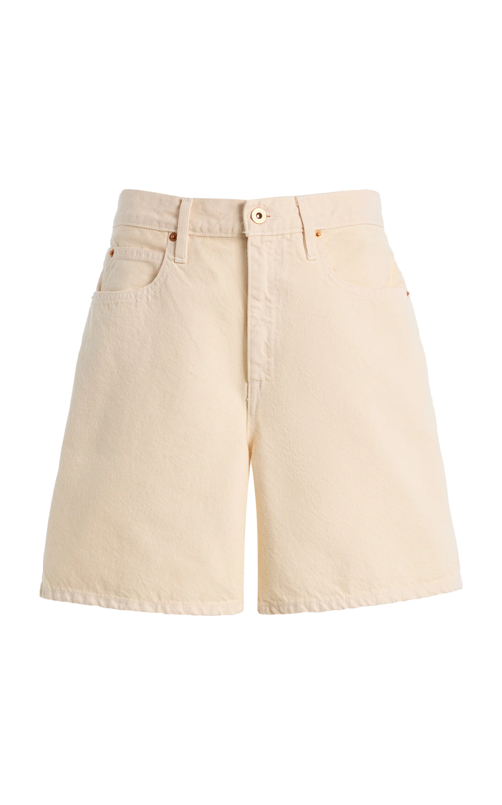 Square Cotton Mini Shorts ivory - 1