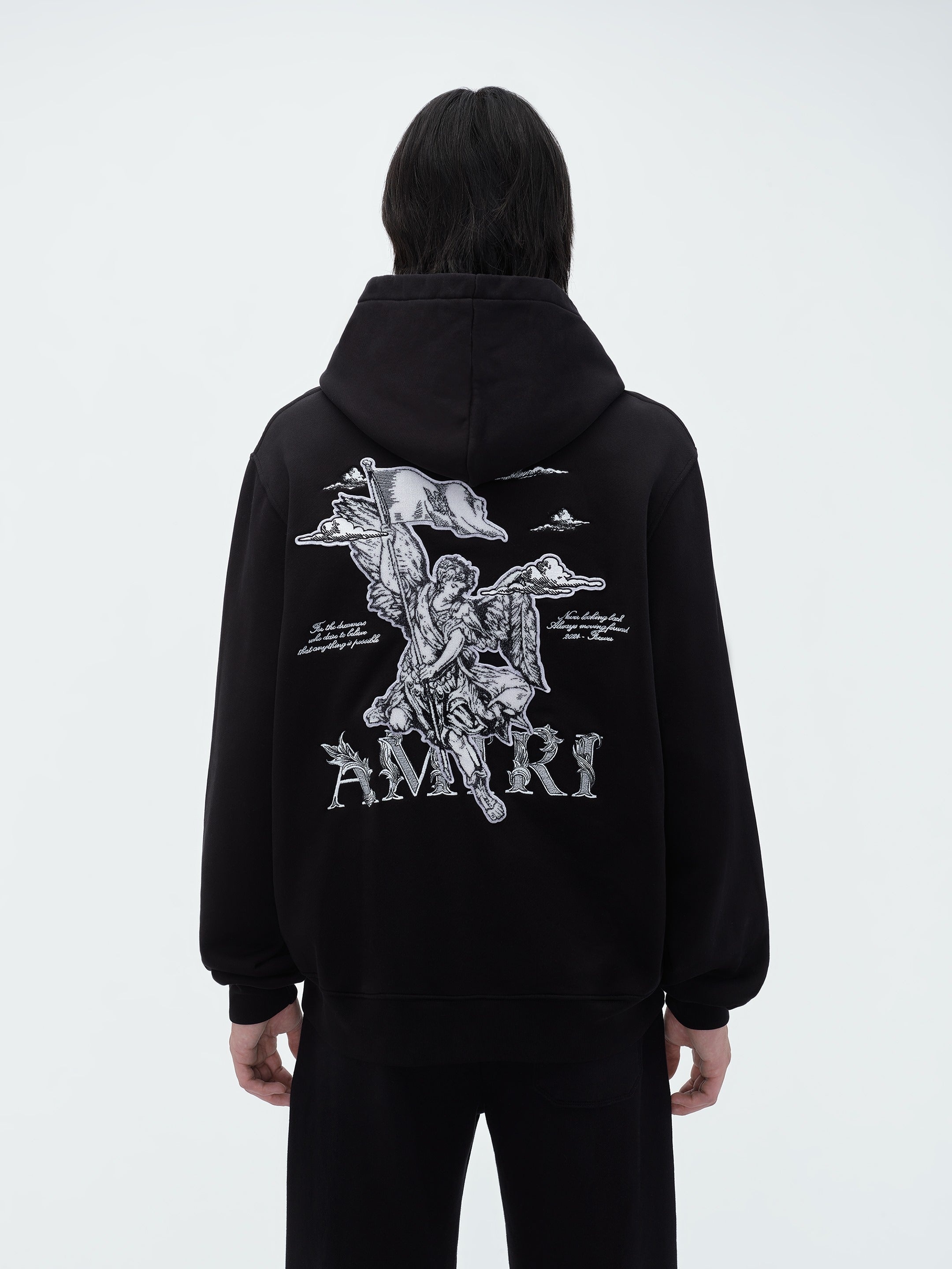 【AMIRI】メンズ AMIRI ANGEL HOODIE AMJYHD1018-001 AMIRI - Black ANGEL hoodie with appliqué AMJYHD1018 - shop